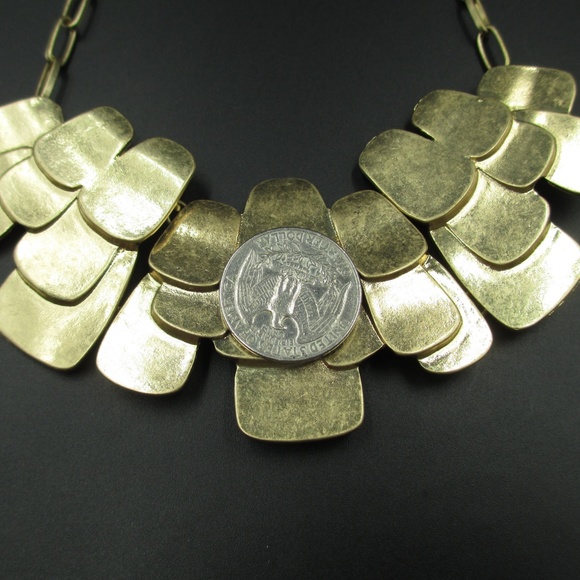 Vintage 21 Inch Stylish Rustic Gold Tone Necklace - Picture 4 of 6